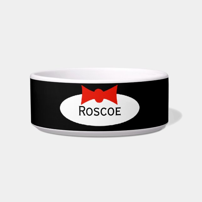 Tuxedo Dapper Boy Bow Tie Personalized Bowl (Front)