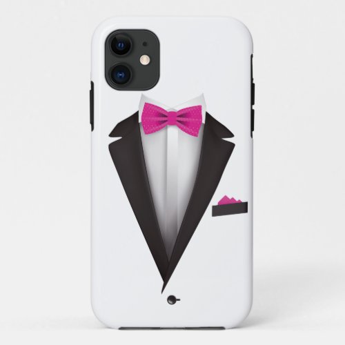 Tuxedo design with Red Bowtie For Weddings And iPhone 11 Case