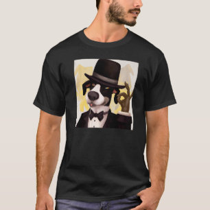 Tuxedo dog meme cute puppy pup doggy portrait witt T-Shirt