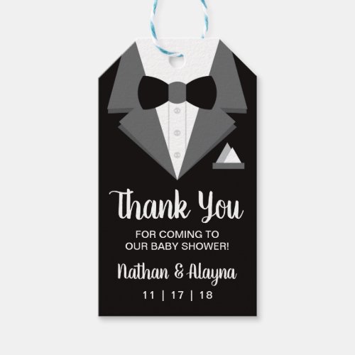 Tuxedo Favor Tag Baby Shower Tag Black Tie Gift Tags