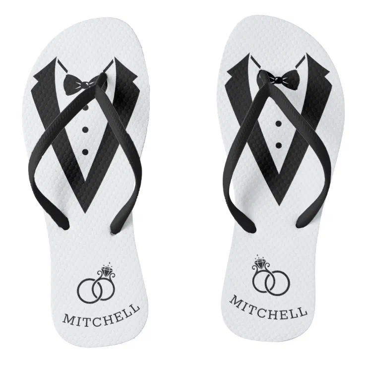 tuxedo flip flops