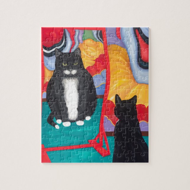Tuxedo Fun House Fat Cat Jigsaw Puzzle (Vertical)
