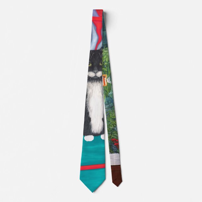 Tuxedo Fun House Fat Cat Neck Tie (Front)