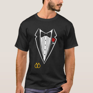 Tuxedo Funny Fake Party Bachelor Wedding Groom Bac T-Shirt