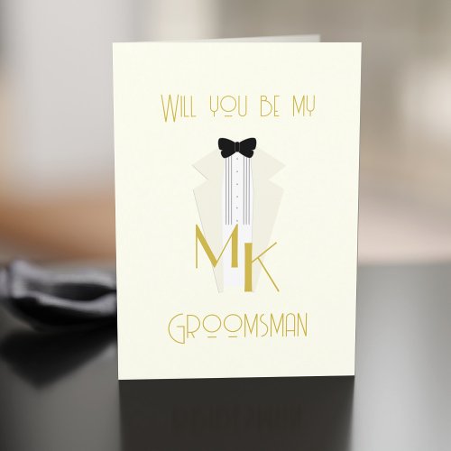 Tuxedo Gatsby Wedding Be My Groomsman Card
