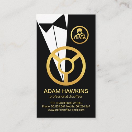 Tuxedo Gold Chauffeur Boutonniere Button Business Card