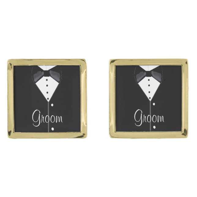 Tuxedo Groom Cufflinks (Front)