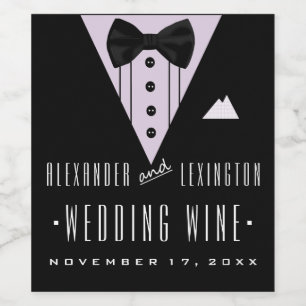 Tuxedo Grooms Wine Label Customize Shirt Color