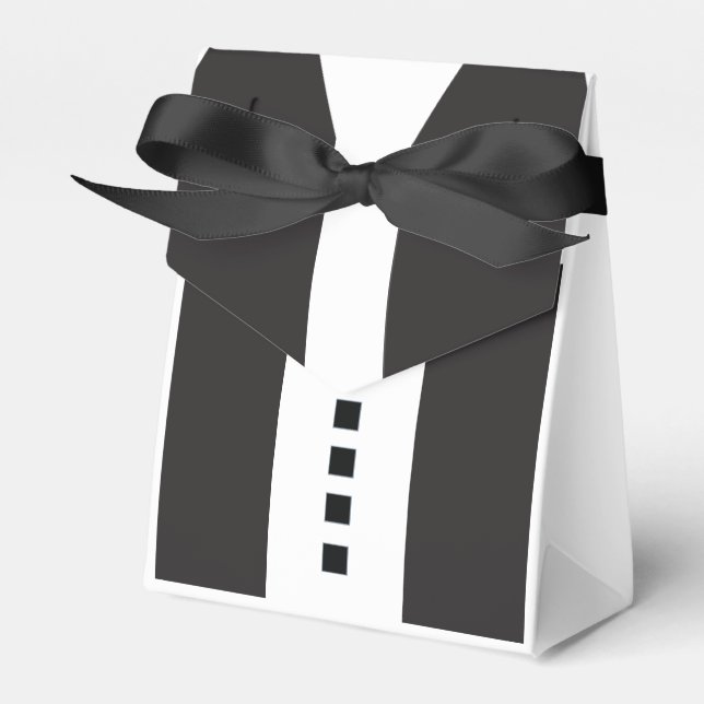Tuxedo Groomsman 🎩 Best Man Gift  Favor Boxes (Front Side)