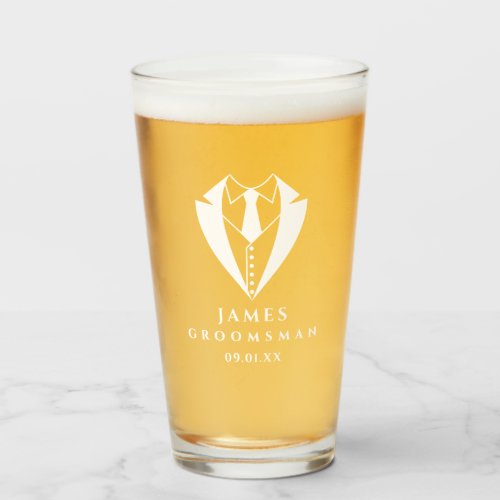 Tuxedo Groomsman Custom Personalized Beer Tumbler