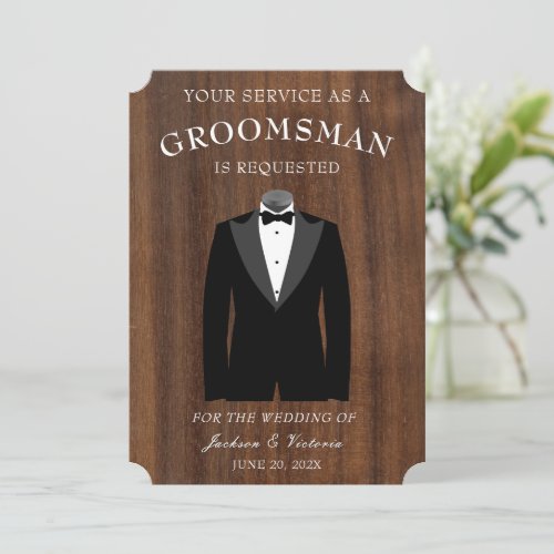 Tuxedo Groomsman Invitation