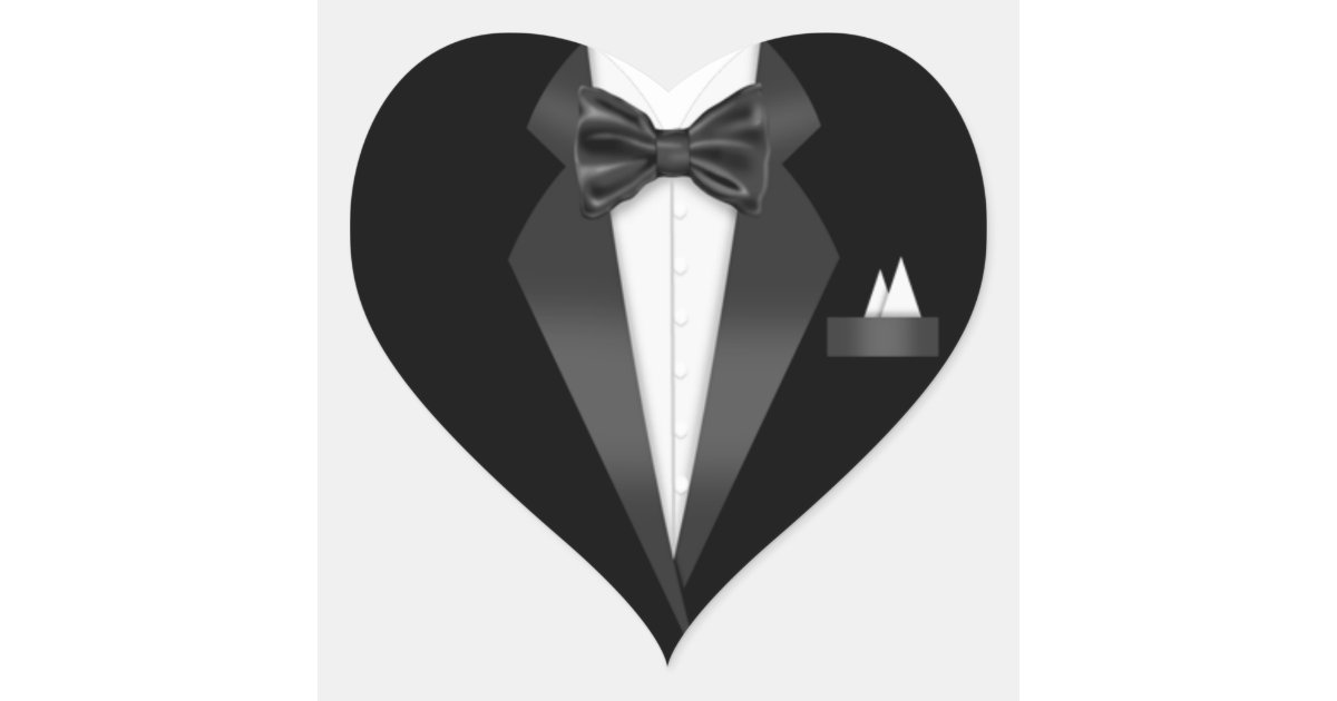 Tuxedo with Bow Tie Monogram Classic Round Sticker