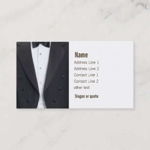 Bow Tie Business Cards Zazzle Tuxedo Jacket And Bow Tie Business Card