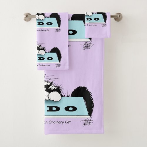 Tuxedo Kitten Dogs Bowl Bath Towel Set