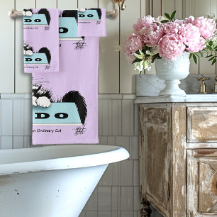 Tuxedo Kitten Dog's Bowl Bath Towel Set