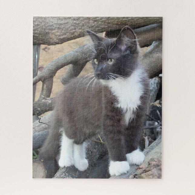 Tuxedo Kitten Jigsaw Puzzle (Vertical)