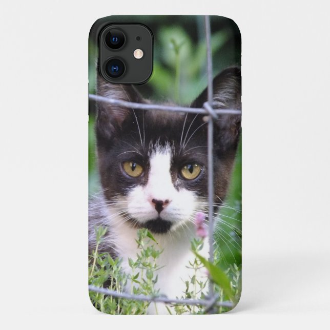 Tuxedo Kitten n the Garden Case-Mate iPhone Case (Back)