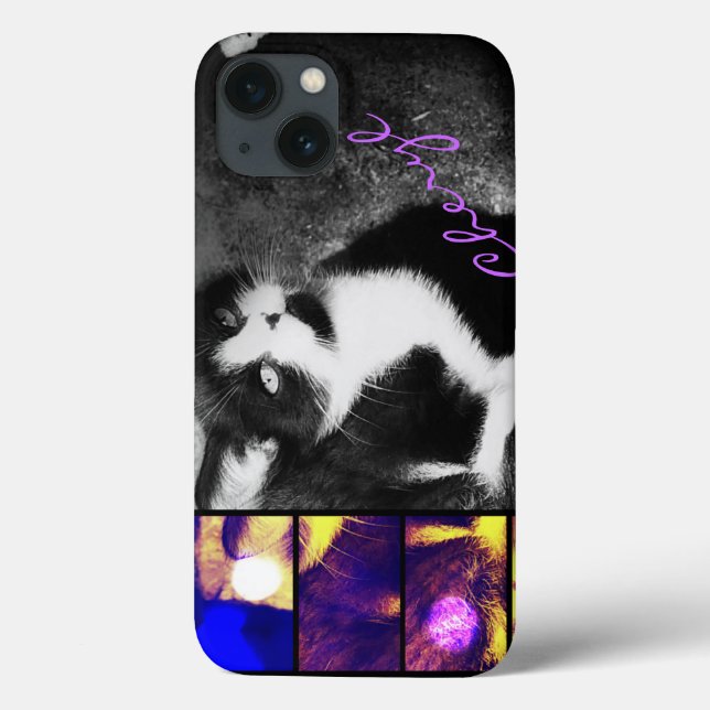 Tuxedo Kitten Photo Art iPad Case *Personalize* (Back)