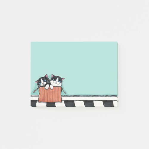 Tuxedo Kittens in a Box Post_it Notes