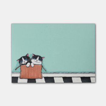 Tuxedo Kittens In A Box Post-it® Notes by LisaMarieArt at Zazzle