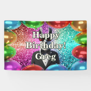 Tuxedo Llama Personalized character birthday Banner