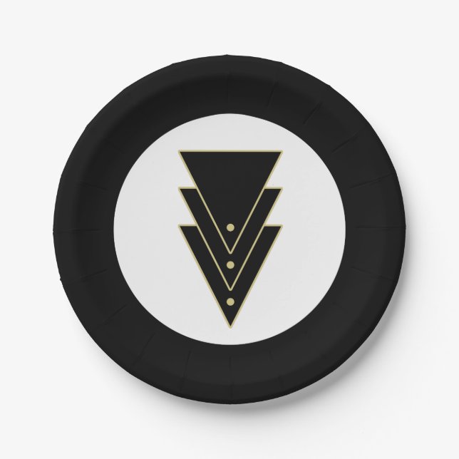 Tuxedo Modern Art Deco Paper Plates (Front)