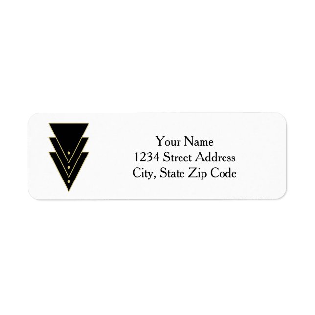 Tuxedo Modern Art Deco Style Label (Front)