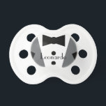 Tuxedo Pacifier<br><div class="desc">Tuxedo elegant classy black tie black and white name personalized</div>