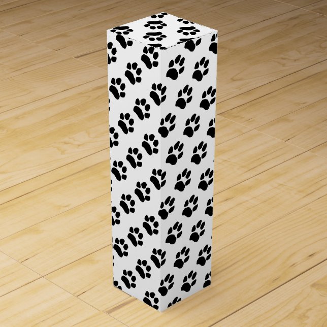Tuxedo Paw Prints Wine Box (Front)