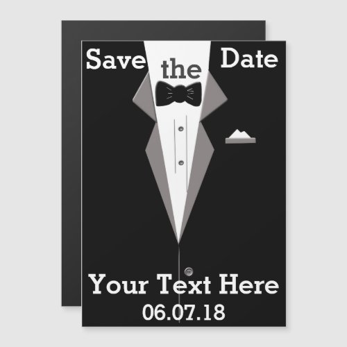 Tuxedo Personalize Save the Date Magnetic Card