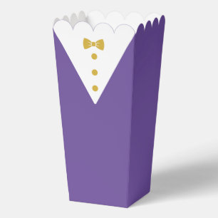 Tuxedo Popcorn Boxes with Black Tuxedo Bow