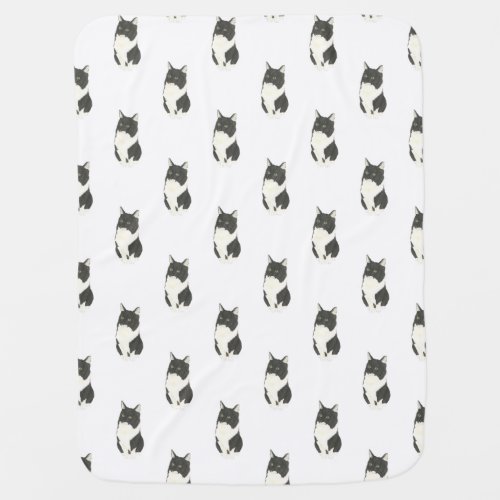 Tuxedo Ragamuffin Cat  Baby Blanket