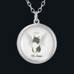Tuxedo Ragamuffin Domestic Medium Cat Sympathy Silver Plated Necklace<br><div class="desc">There are some who bring a light so great to the world, that even after they are gone, their light remains. Let a sweet necklace bring comfort to your heavy heart as you take a moment to remember your beloved black and white domestic medium haired cat. For the most thoughtful...</div>