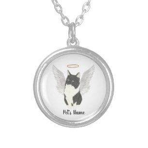 Tuxedo Ragamuffin Domestic Medium Cat Sympathy Silver Plated Necklace