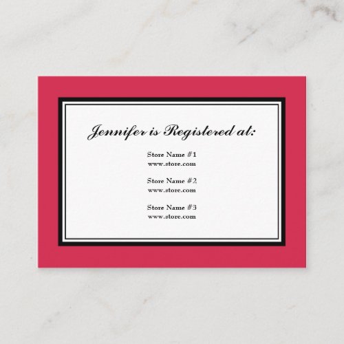 Tuxedo Registry Card in Classic Red Business Card Templates