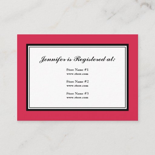 Customizable Tuxedo Registry Card in Classic Red Business Card Templates