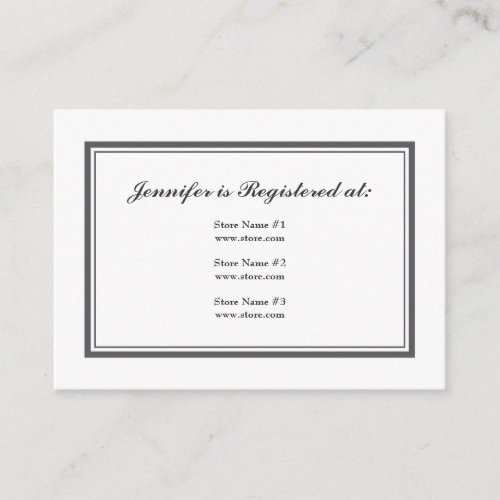 Tuxedo Registry Card in Gray Business Card Template