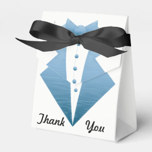 "Tuxedo Revenge" Blue Tux Favor Boxes