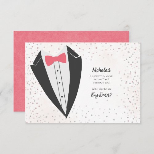 Tuxedo Ring Bearer Confetti Proposal Invitation