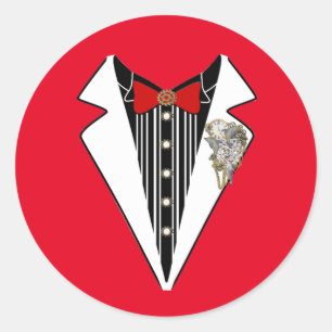 Tuxedo- Steampunk Wedding Classic Round Sticker