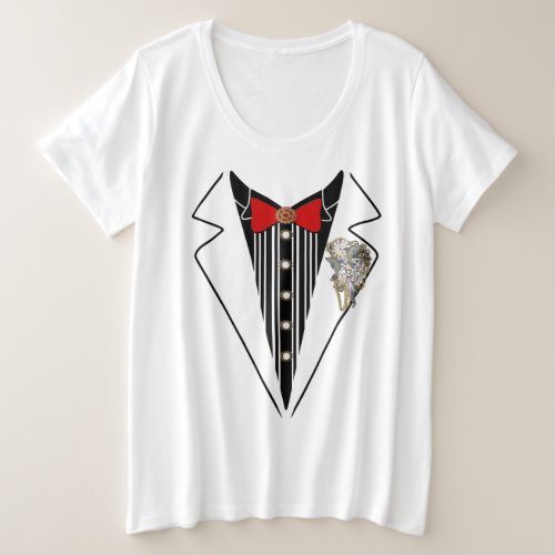 Tuxedo_ Steampunk Wedding Design Plus Size T_Shirt