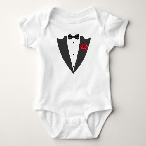 Tuxedo suit and bow tie black and white T_Shirt Ba Baby Bodysuit