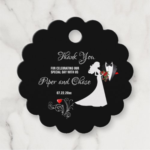 Tuxedo Suit  Bride Silhouette Wedding Favor Tags