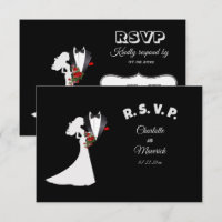 Tuxedo Suit & Bride Silhouette Wedding
