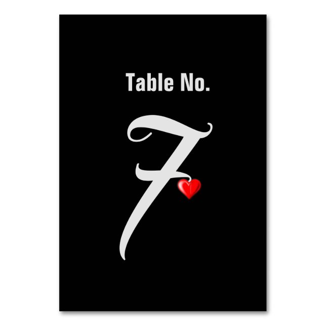 Tuxedo Suit & Bride Silhouette Wedding Table Number (Front)