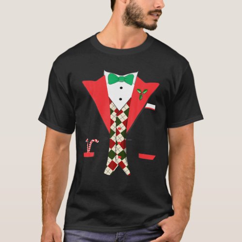 Tuxedo Suit Christmas T_Shirt