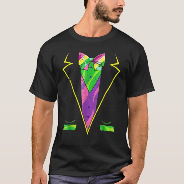 Tuxedo Suit Mardi Gras Costume New Orleans Carniva T-Shirt (Front)