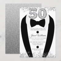 Tuxedo Suit Silver Mens 50th Birthday Party