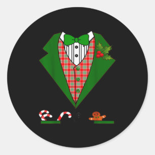 Tuxedo T Shirt For Men & Boys Christmas Red &a Classic Round Sticker