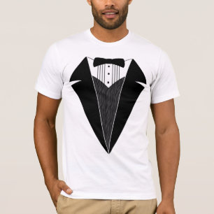 Tuxedo T-Shirt, White with Black Bowtie T-Shirt